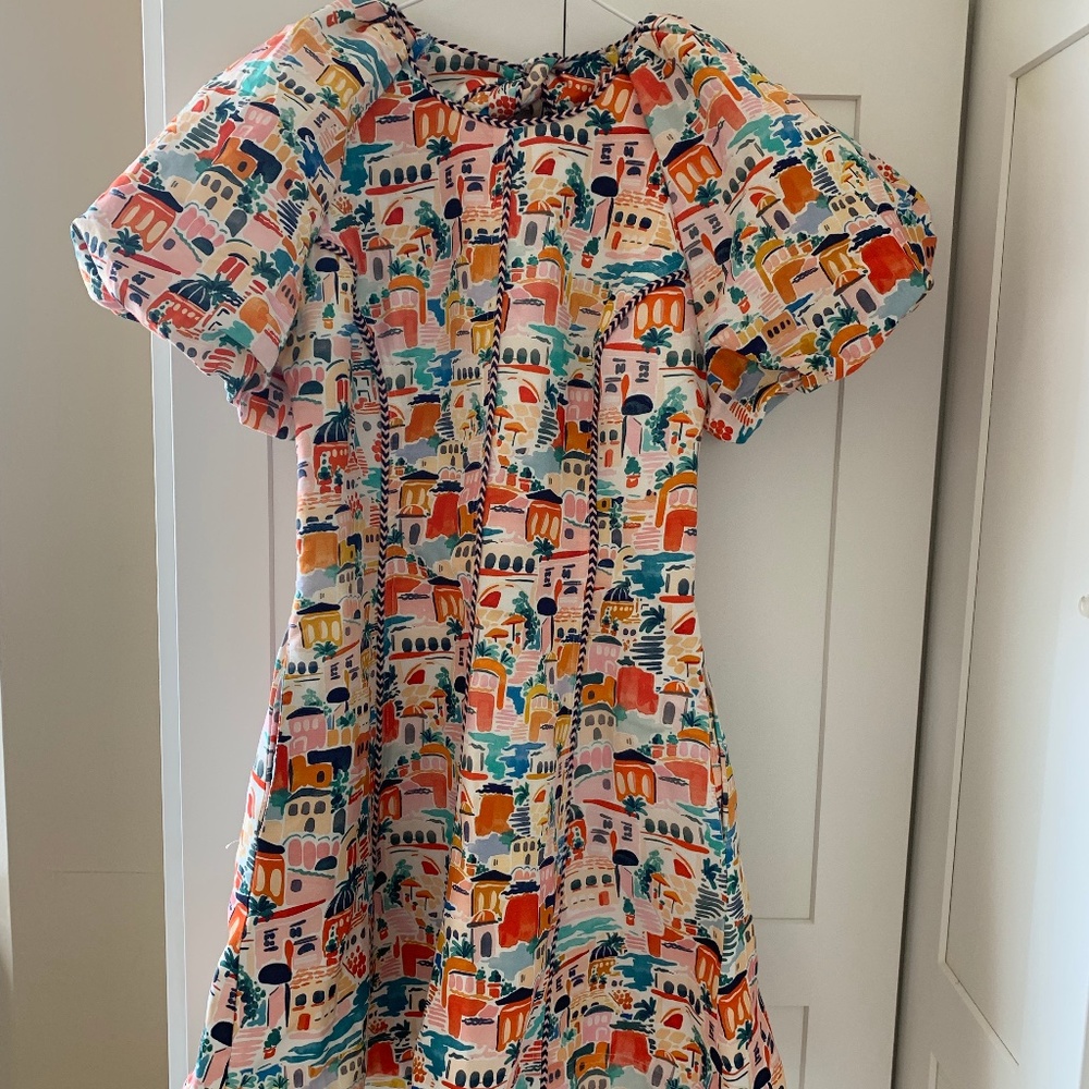 SAKS 5TH AVENUE REBECCA VALANCE SEVILLA PUFF SLEEVE MINI DRESS